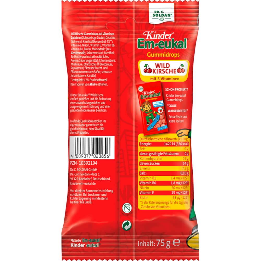 Em-eukal Kinder Gummidrops zuckerhaltig 75 g Bonbons