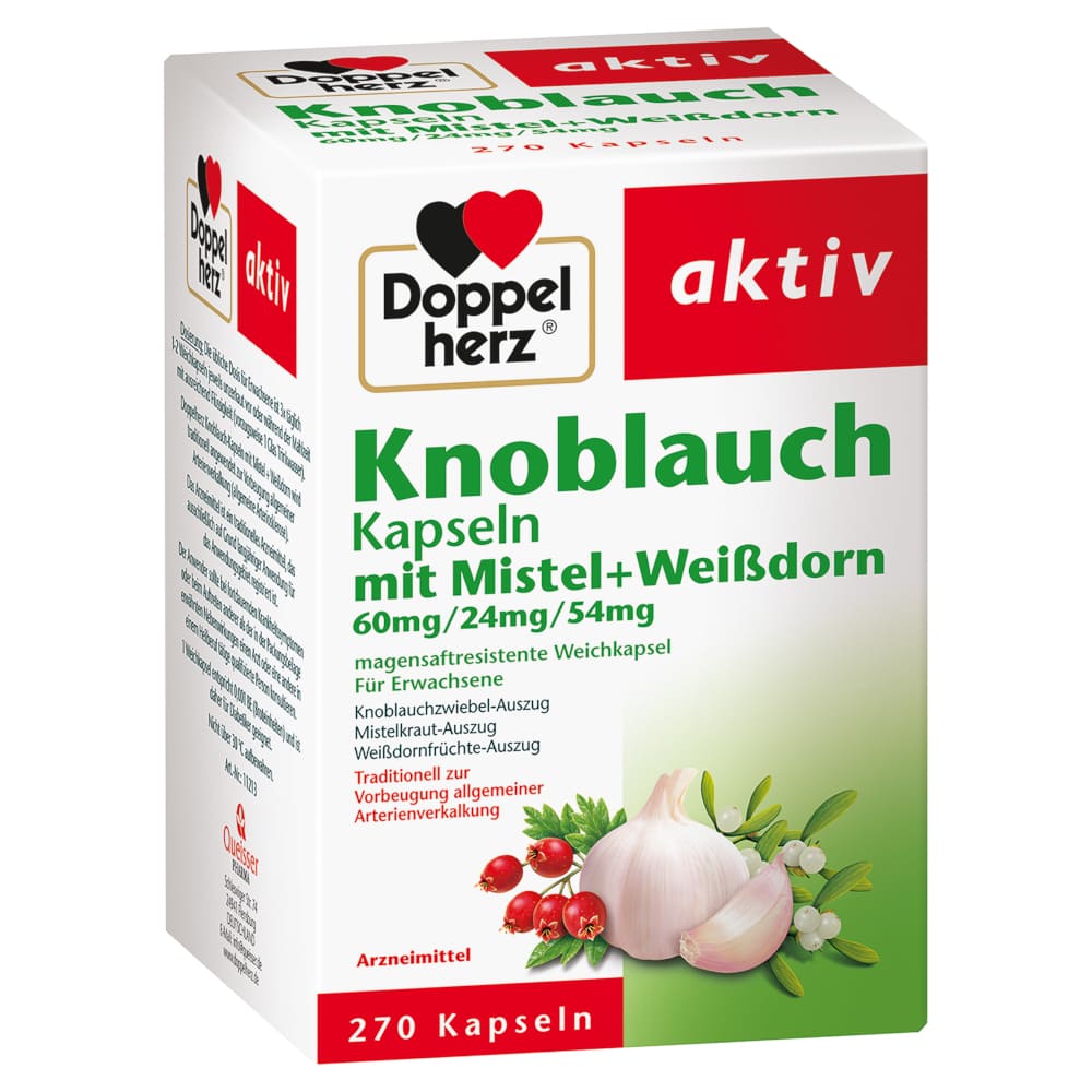 Doppelherz aktiv Knoblauch Kapseln mit Mistel + Weißdorn 270 St Kapseln