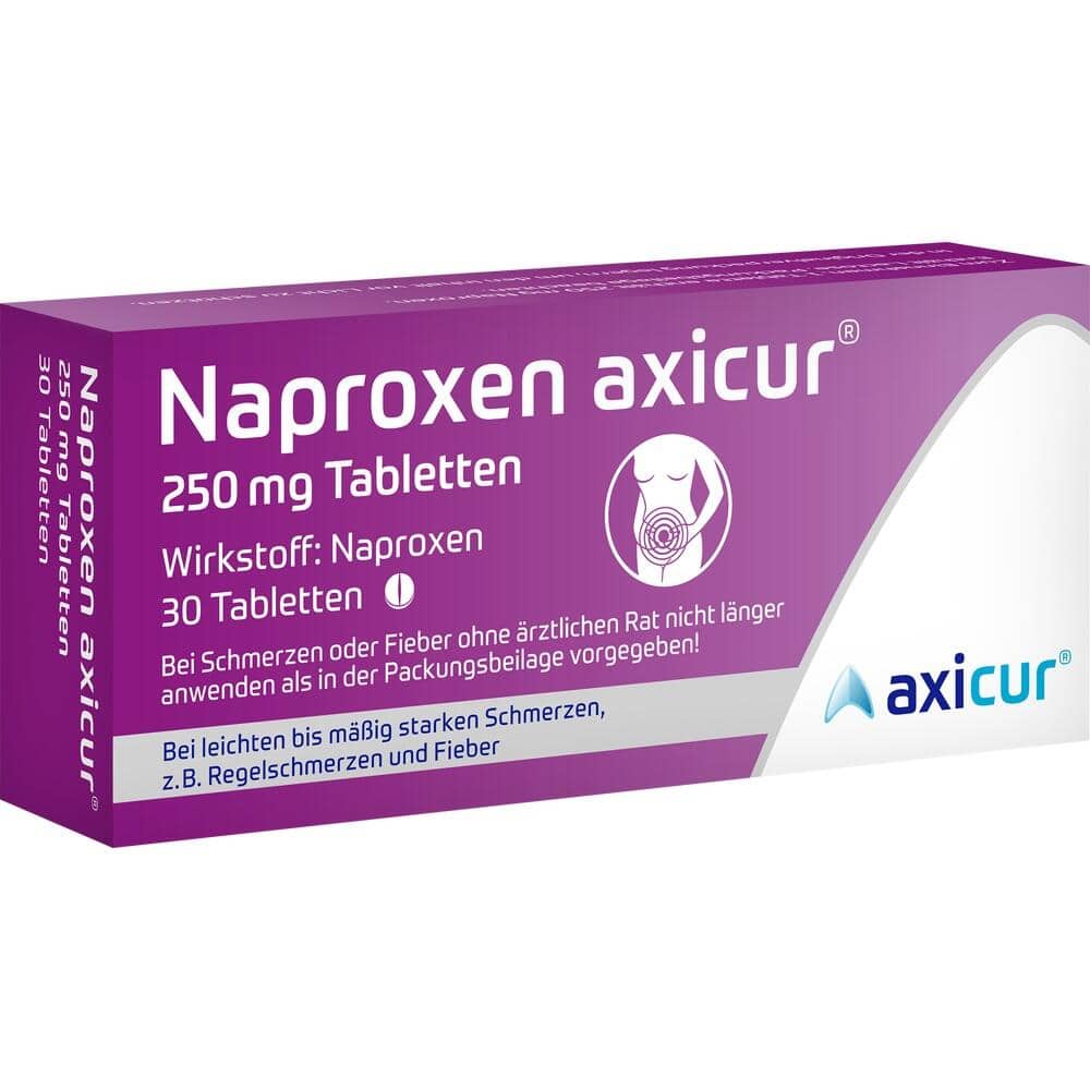 Naproxen axicur 250 mg Tabletten bei Regelschmerzen 30 St Tabletten