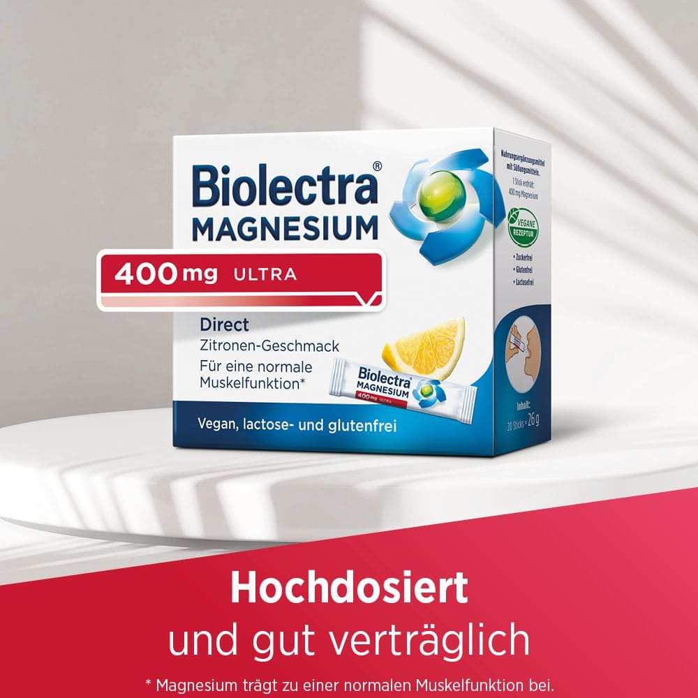Biolectra MAGNESIUM 400mg ULTRA Direct Zitrone 40 St Pellets