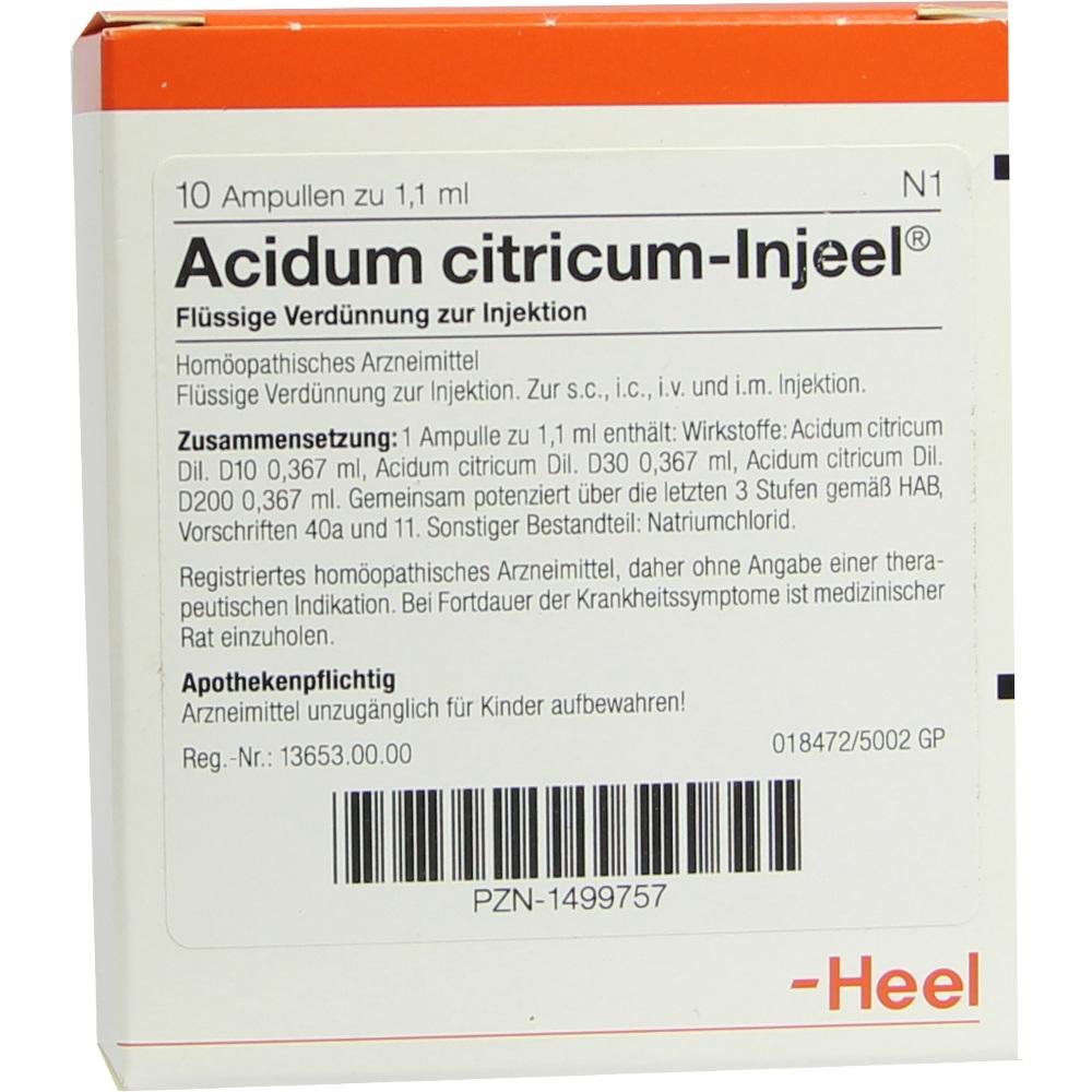 ACIDUM CITRICUM INJEEL Ampullen 10 St Ampullen