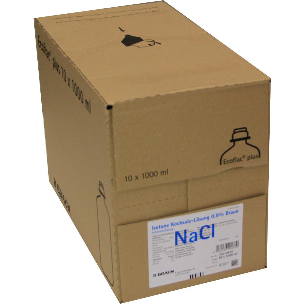 Isotone Kochsalz-Lösung 0,9% Braun Ecoflac plus 10X1000 ml Infusionslösung