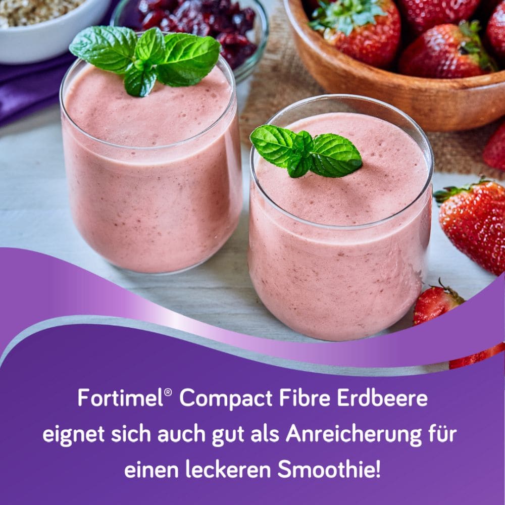 Fortimel Compact Fibre 2.4 Trinknahrung Erdbeere 4X125 ml Flüssigkeit