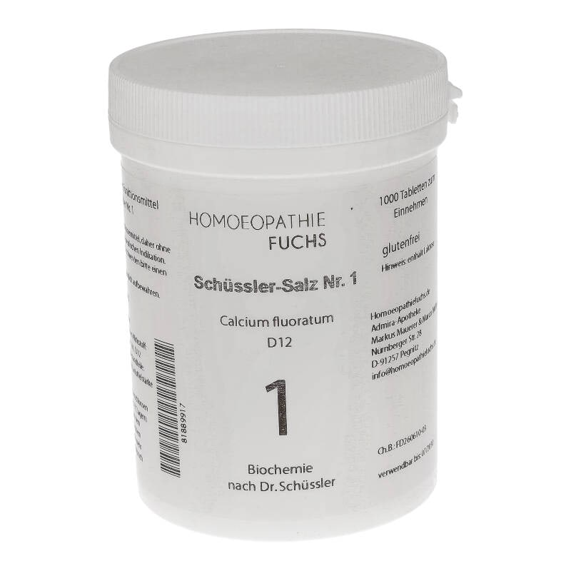 HOMOEOPATHIEFUCHS Schüssler-Salz Nummer 1 Calcium fluoratum D12 Biochemie 1000 St Tabletten