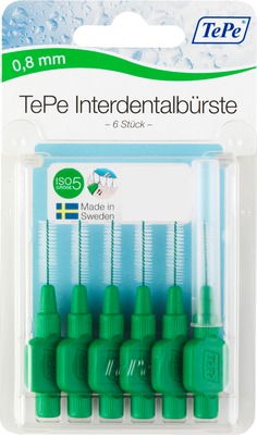 TEPE Interdentalbürste 0,8mm grün 6 St Zahnbürste