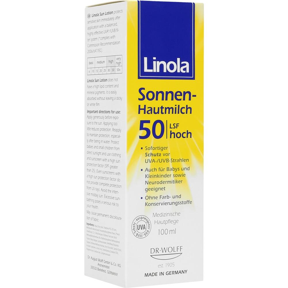 Linola Sonnen-Hautmilch - Sonnencreme LSF 50 100 ml Lotion