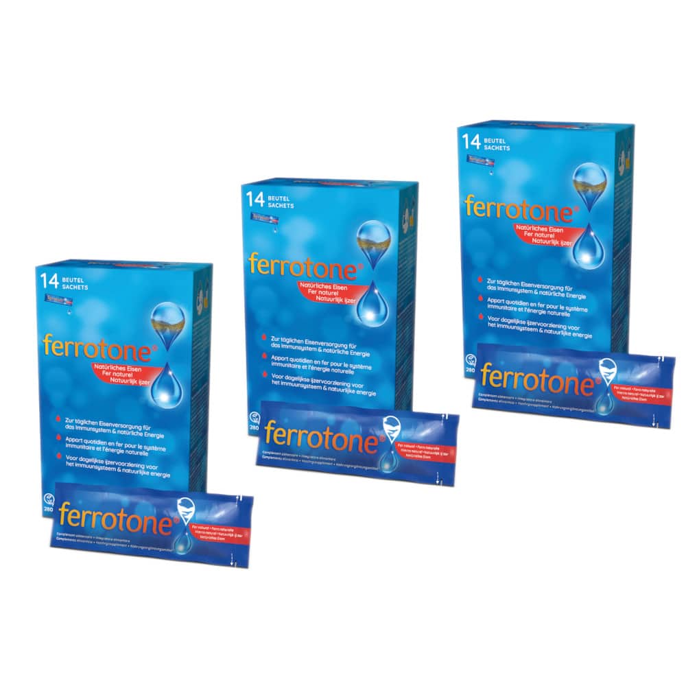 ferrotone 3er Set - Natürliches Eisen 3X14X20 ml Beutel