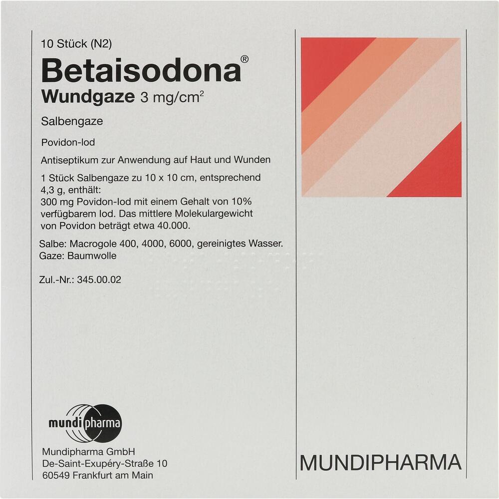 BETAISODONA Wundgaze 10x10 cm 10 St Wundgaze