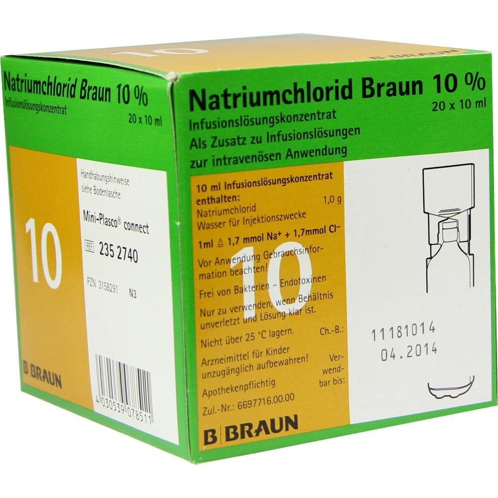 NATRIUMCHLORID 10% Braun MPC Infusionslsg.-Konz. 20X10 ml Infusionslösungskonzentrat