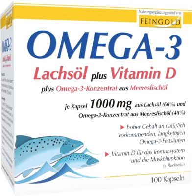 OMEGA-3 LAchsöl plus Vitamin D  100 St Kapseln