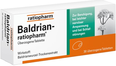 Baldrian-ratiopharm  30 St Überzogene Tabletten