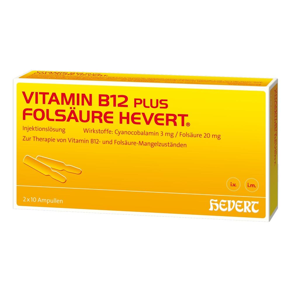 VITAMIN B12 PLUS FOLSÄURE HEVERT 2X10 St Ampullen