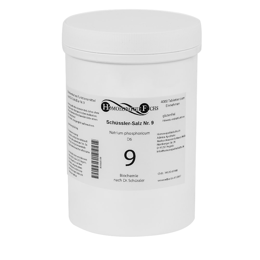 HOMOEOPATHIEFUCHS Schüssler-Salz Nummer 9 Natrium phosphoricum D6 Biochemie 4000 St Tabletten