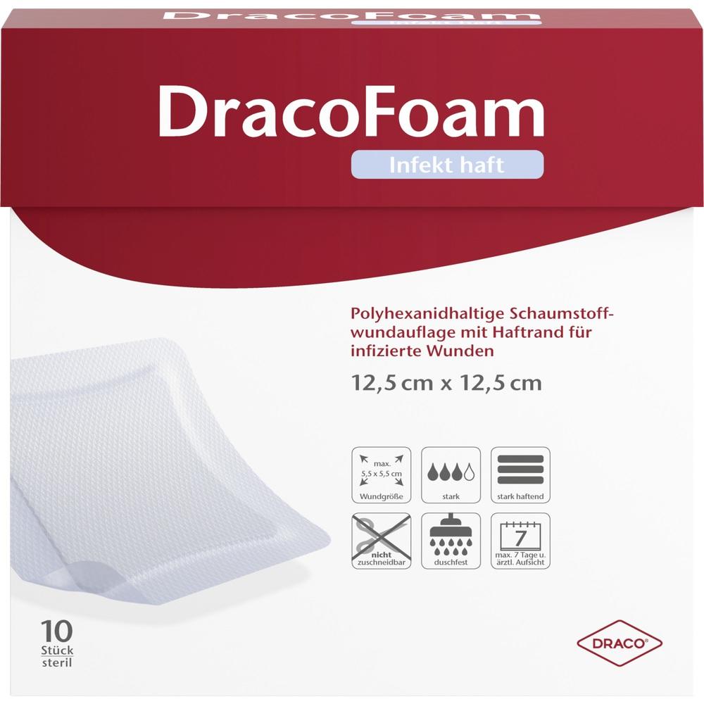 DRACOFOAM Infekt haft Schaumst.Wundauf.12,5x12,5cm 10 St Verband