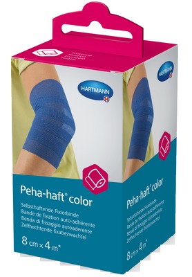 Peha-haft color Fixierbinde latexfrei 8 cm x 4 m blau 1 St Binden