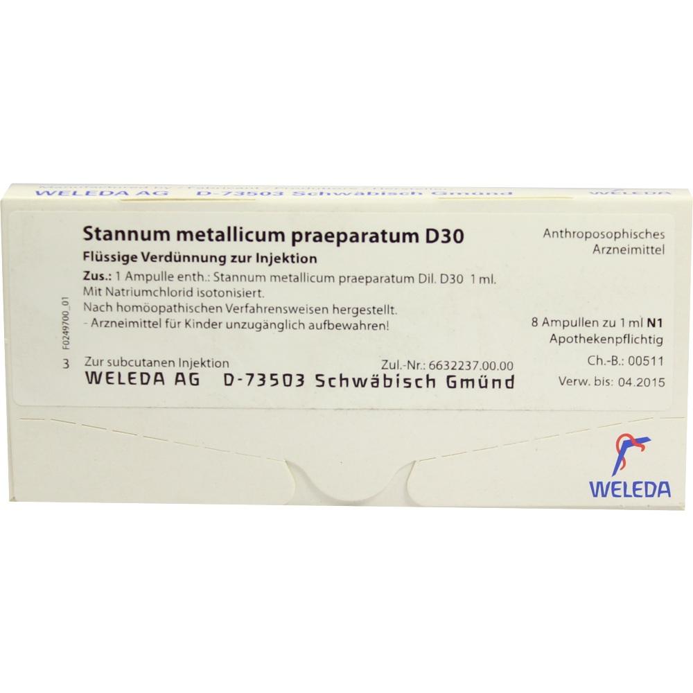 WELEDA STANNUM METALLICUM praeparatum D 30 Ampullen 8X1 ml Ampullen
