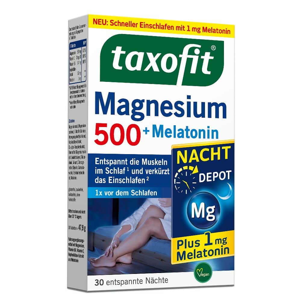 taxofit MAGNESIUM 500 NACHT + MELATONIN 30 St Tabletten