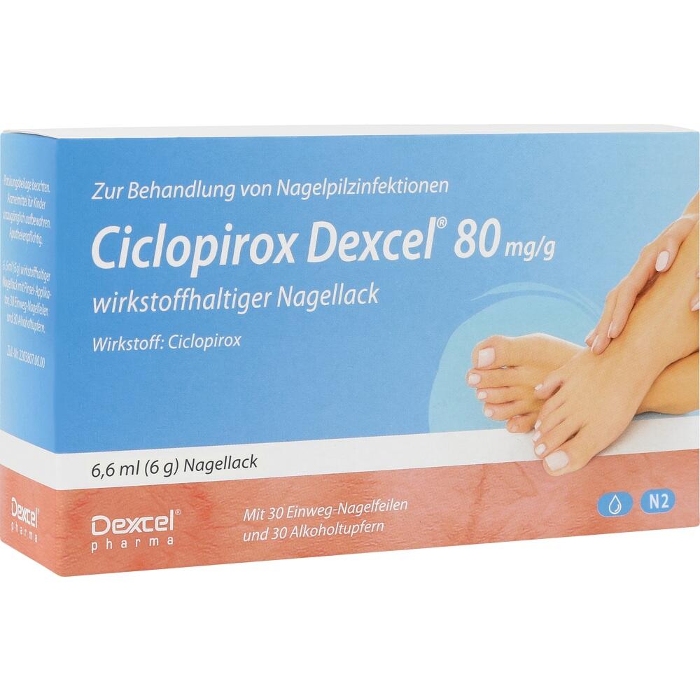 Ciclopirox Dexcel 80 mg/g gegen Nagelpilz 6.6 ml Wirkstoffhaltiger Nagellack