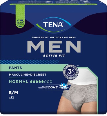 TENA MEN ACTIVE FIT PANTS NORMAL S/M 12 St