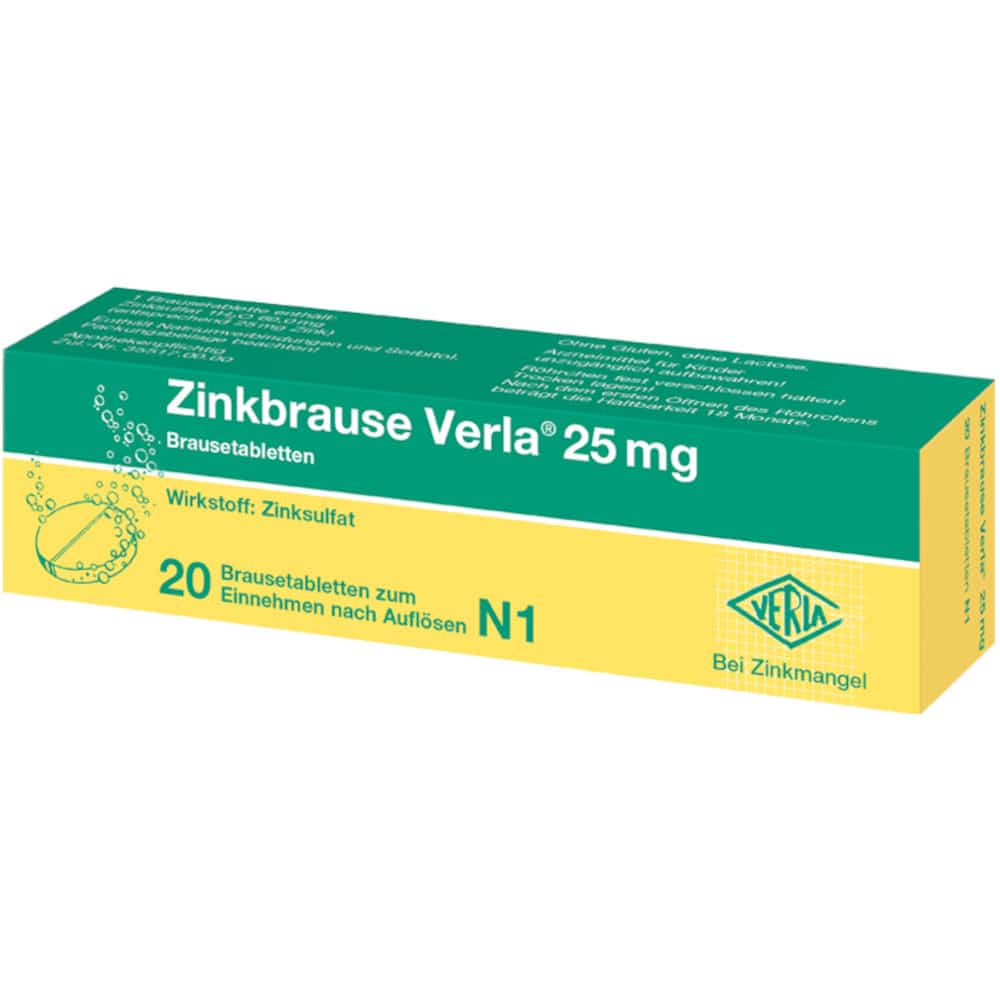 Zinkbrause Verla 25mg 20 St Brausetabletten