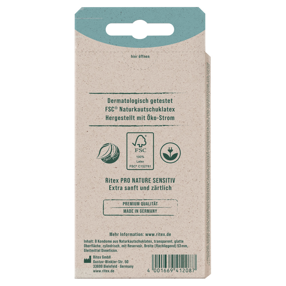 Ritex PRO NATURE SENSITIV vegan  8 St Kondome