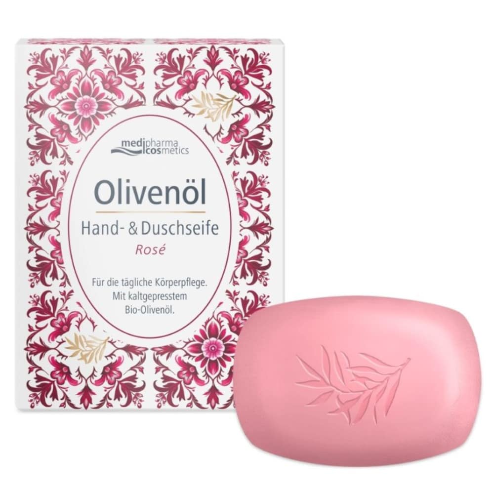 Olivenöl Hand- und Duschseife Rose 100 g Seife