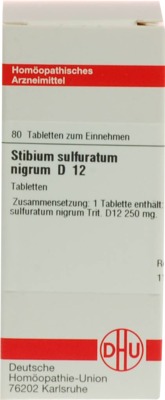 STIBIUM SULFURATUM NIGRUM D 12 Tabletten 80 St Tabletten