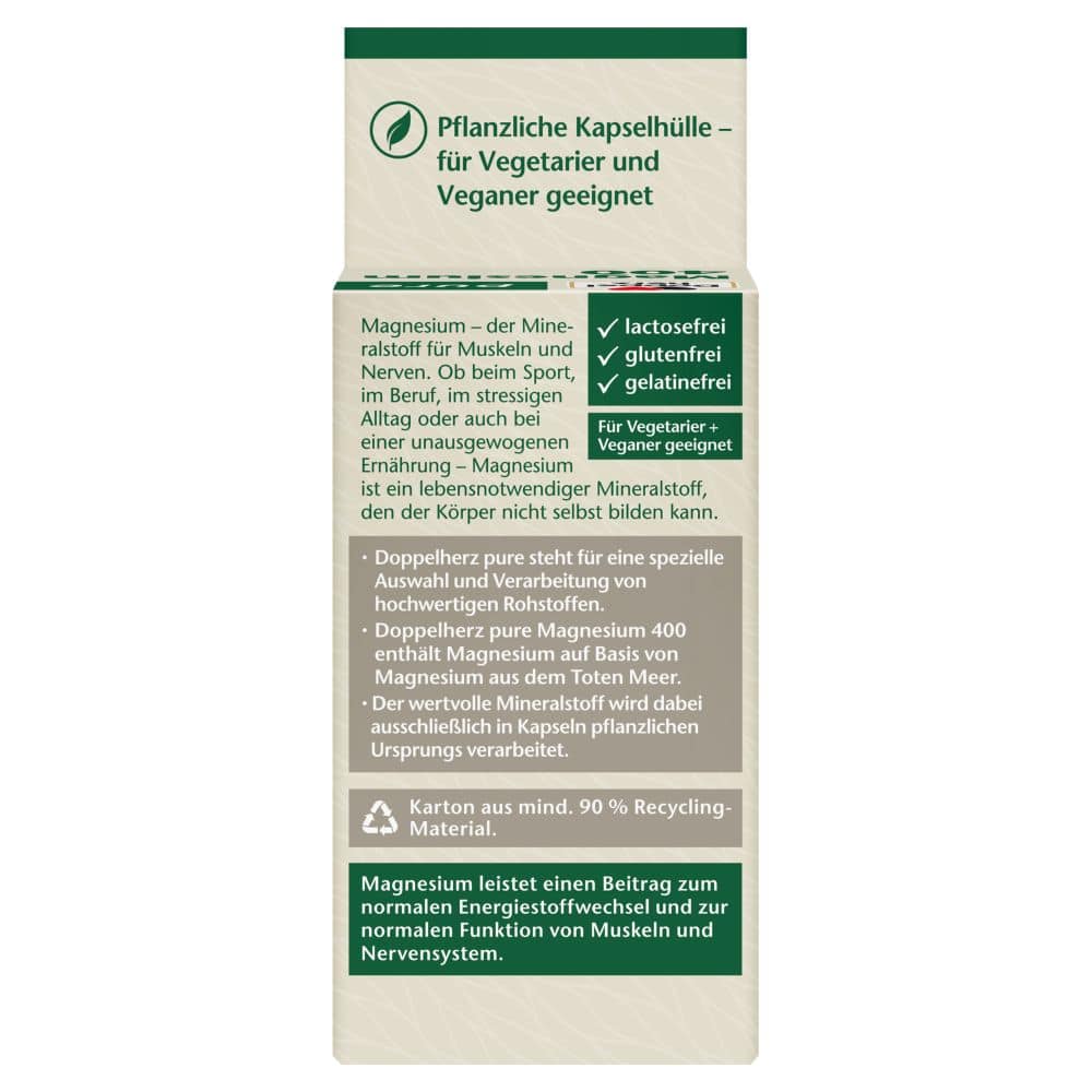 Doppelherz pure Magnesium 400  60 St Kapseln
