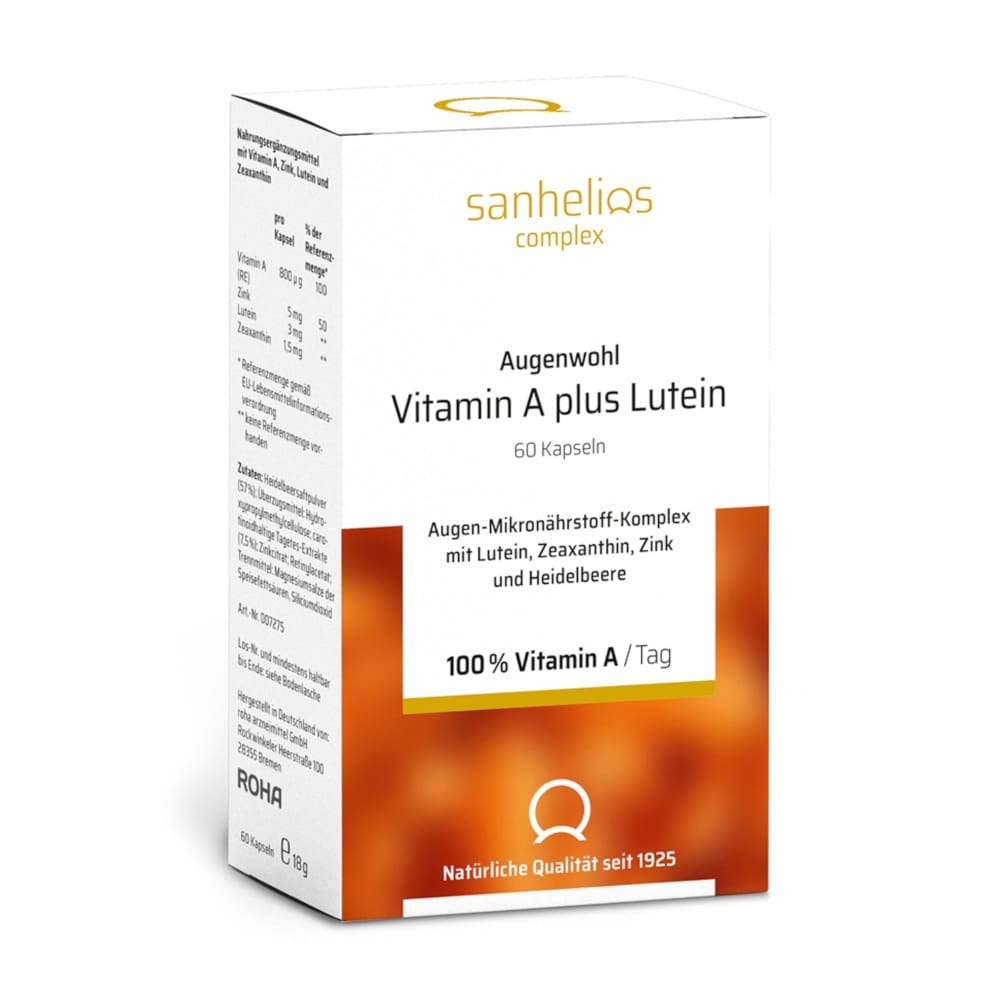Sanhelios Augenwohl Vitamin A Plus Lutein Kapseln 60 St Kapseln