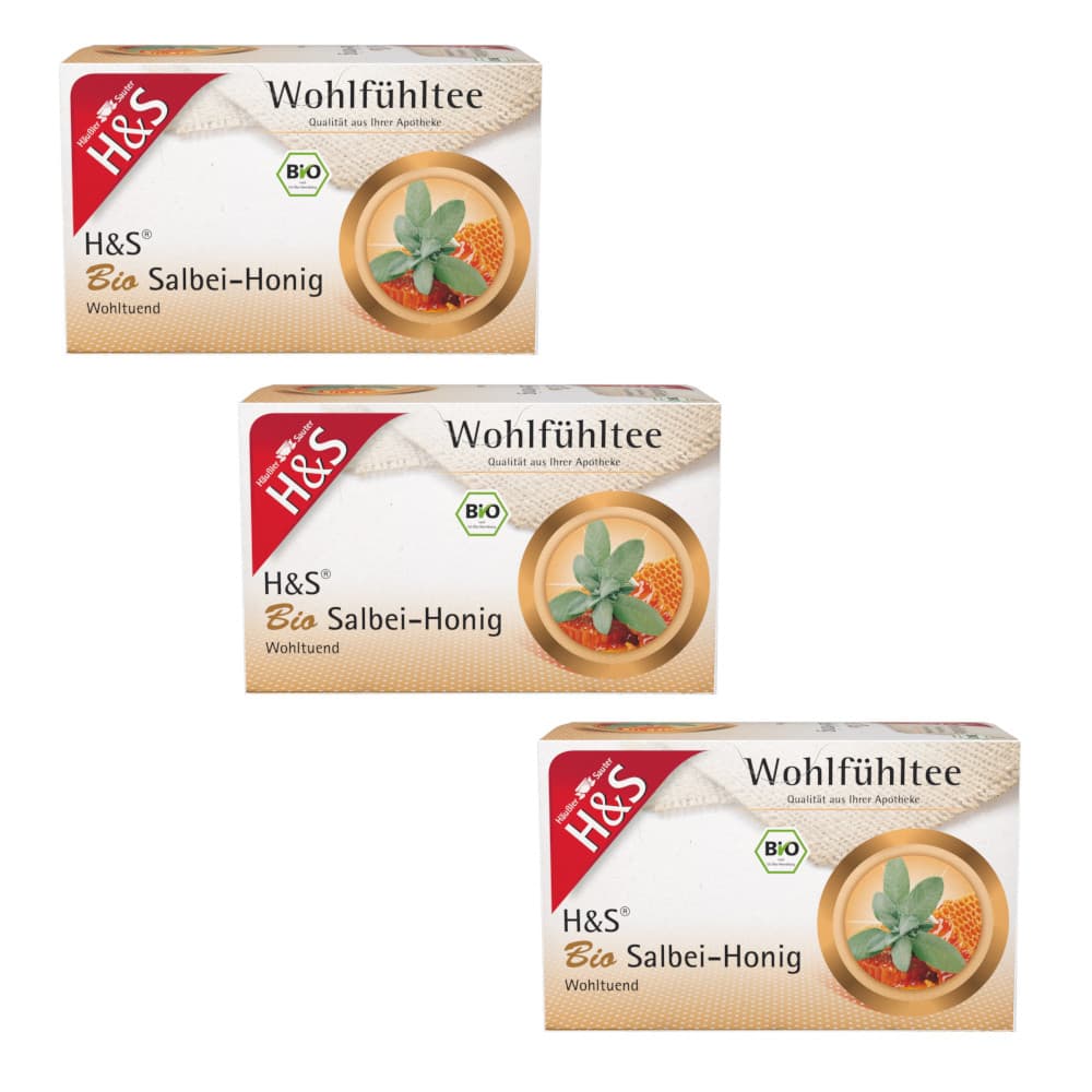 H&S Wohlfühltee Bio Salbei-Honig 3er Set 3X20X2 g Filterbeutel
