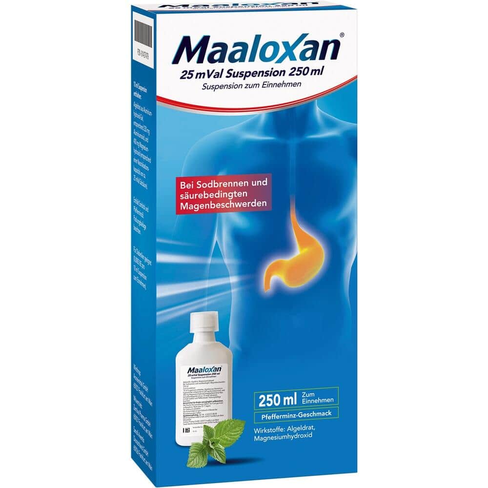 MAALOXAN Suspension bei Sodbrennen & Magenschmerzen 250 ml Suspension