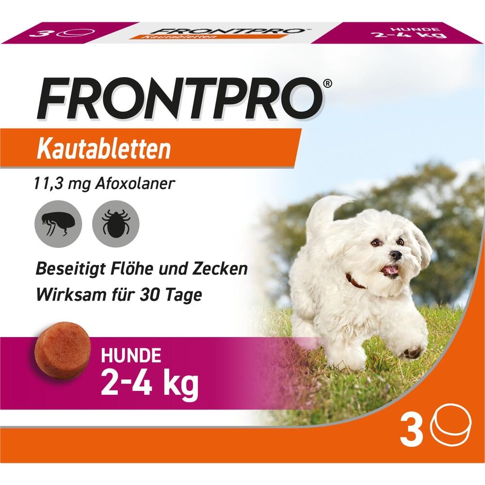 FRONTPRO Kautablette 3 Stk. gegen Zecken und Flöhe für Hunde (2-4kg) 3 St Kautabletten