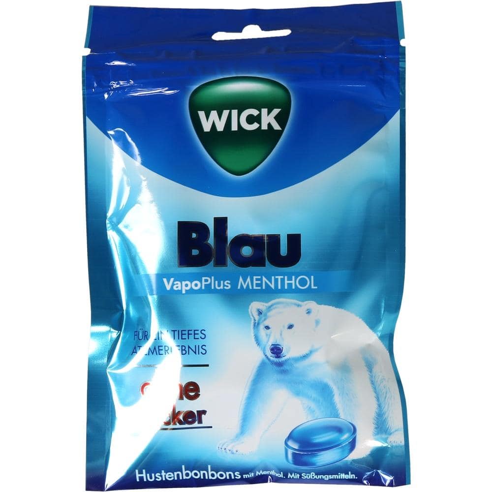WICK BLAU VapoPlus MENTHOL ohne Zucker Hustenbonbons 72 g Bonbons