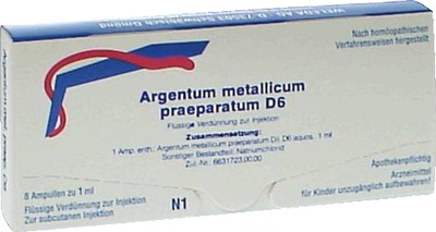 WELEDA ARGENTUM METALLICUM praeparatum D 6 Ampullen 8 St Ampullen
