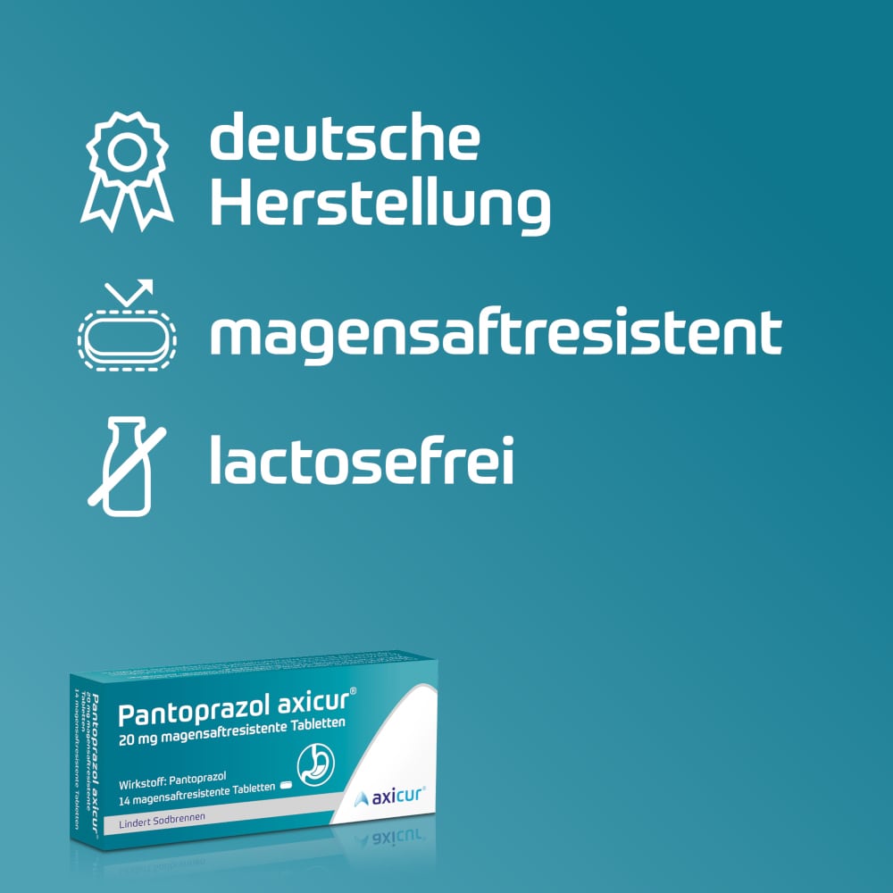 Pantoprazol axicur 20 mg bei Sodbrennen 7 St Tabletten magensaftresistent