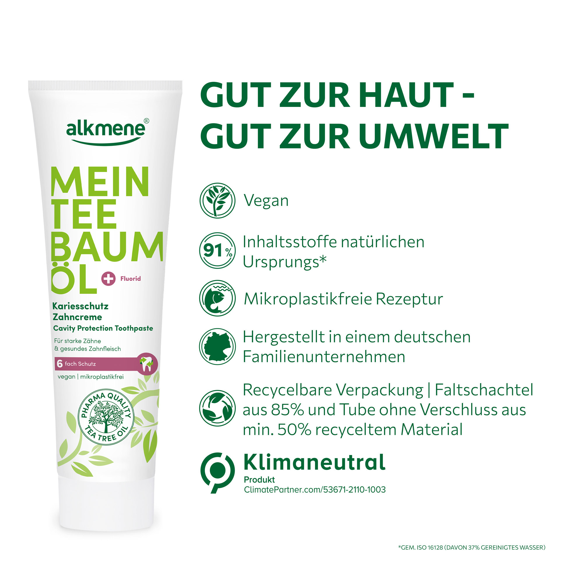 alkmene MEIN TEE BAUM ÖL Kariesschutz Zahncreme 100 ml Zahncreme