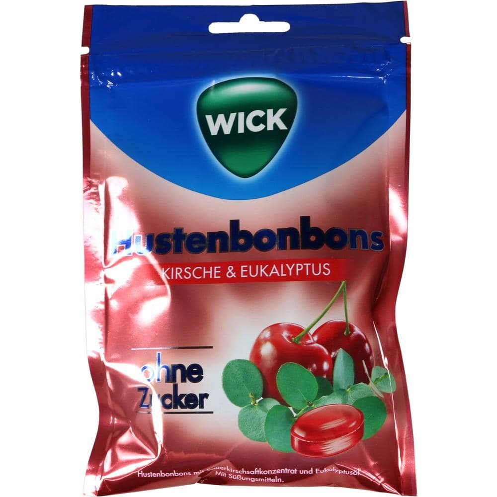 WICK Hustenbonbons KIRSCH& EUKALYPTUS ohne Zucker 72 g Bonbons