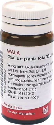 Oxalis e planta tota D6 Globuli 20 g Globuli