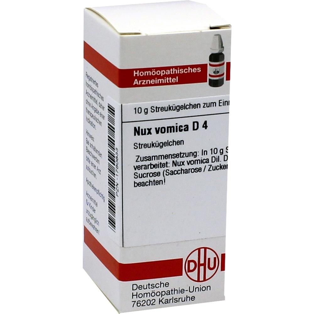 NUX VOMICA D 4 Globuli 10 g Globuli