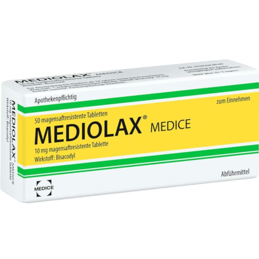 MEDIOLAX bei Verstopfungsbeschwerden  50 St Tabletten magensaftresistent