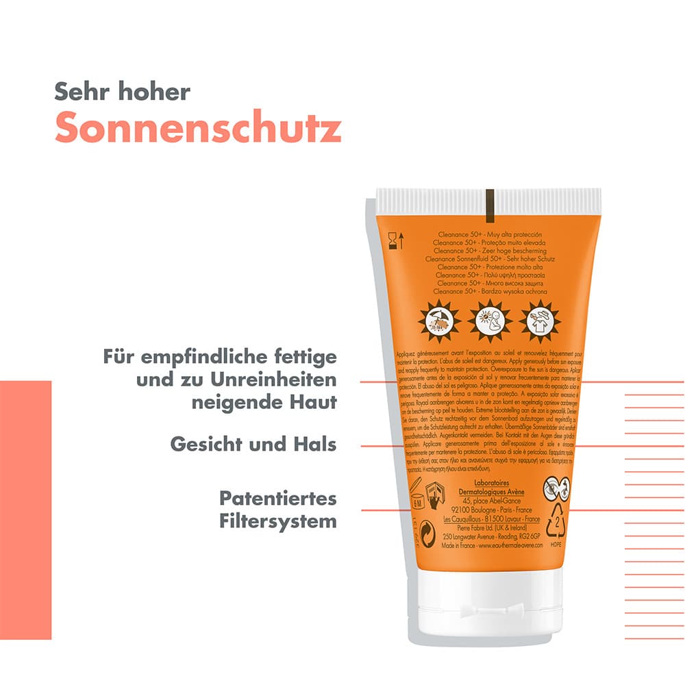 Avène Cleanance Sonnenfluid ULTRA-LEICHT SPF 50+ + 3 € sparen* 50 ml Emulsion