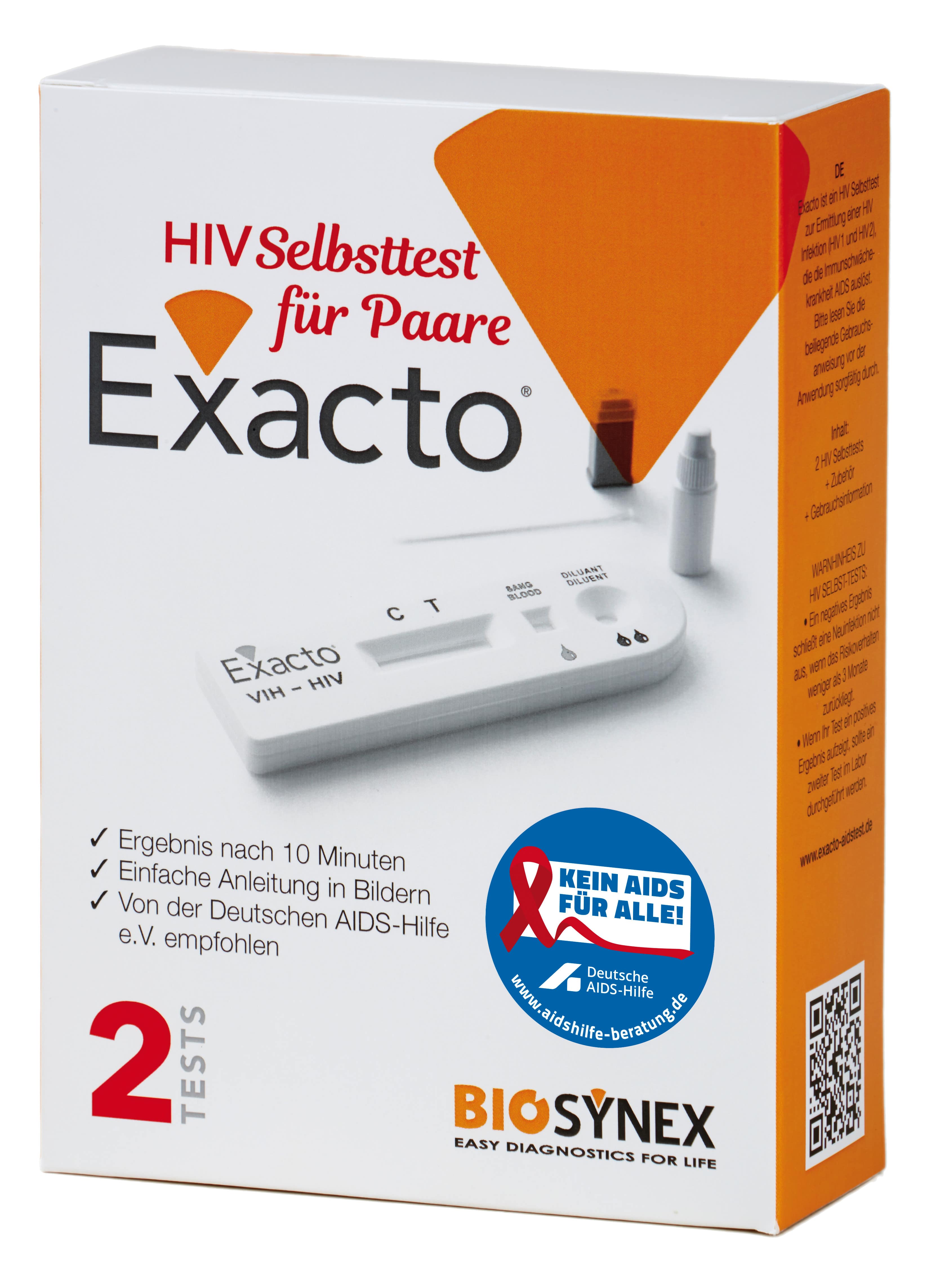 EXACTO HIV Selbsttest für Paare 1 St Test