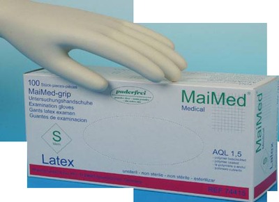 MaiMed-grip PF Untersuchungshandschuhe Latex S 100 St Handschuhe