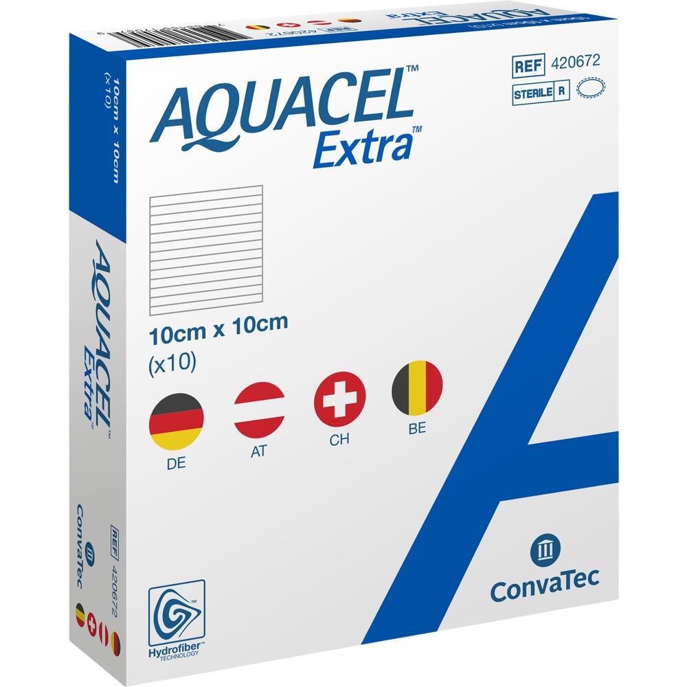 AQUACEL Extra 10x10 cm Verband 10 St Kompressen