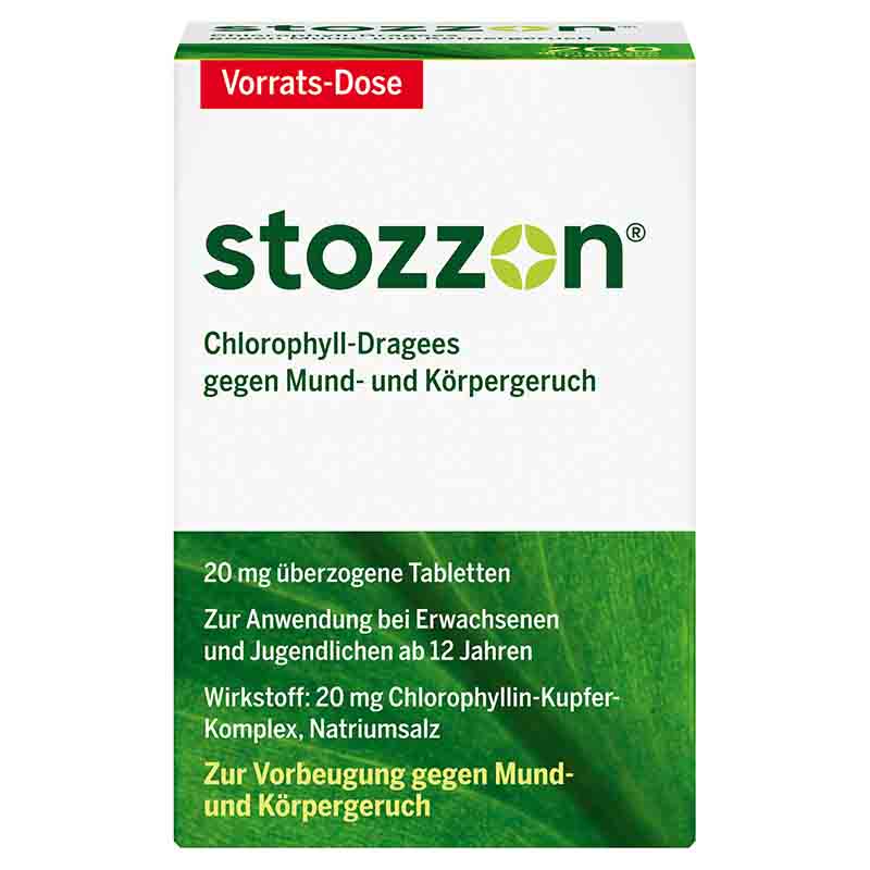 stozzon Chlorophyll-Dragees gegen Mund- und Körpergeruch 200 St Überzogene Tabletten