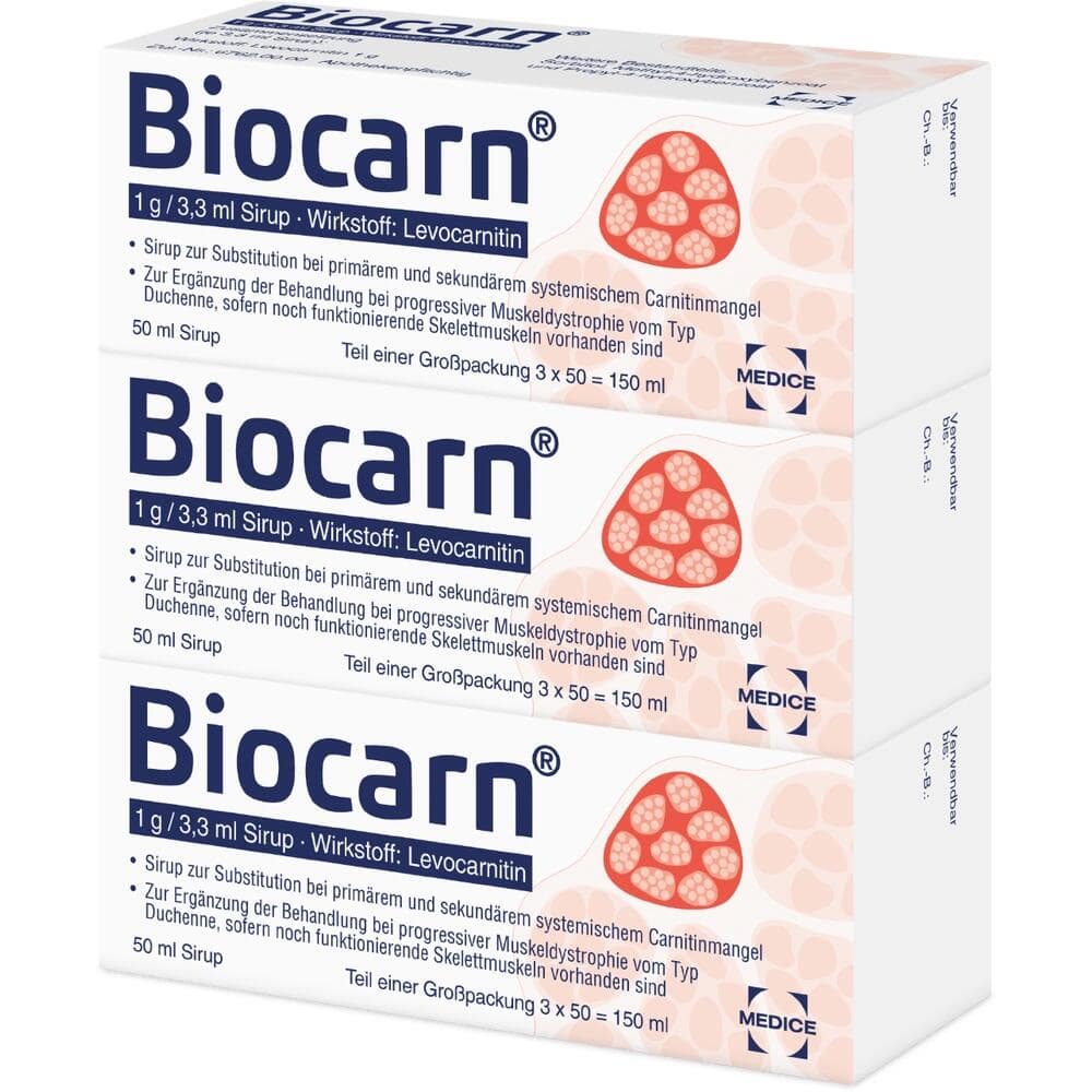 Biocarn Sirup 50 ml bei Carnitinmangel - stärkt das Herz 3X50 ml Sirup
