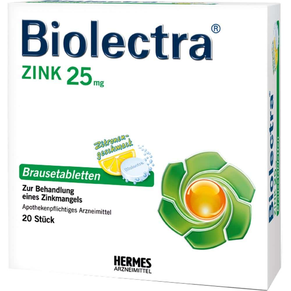 Biolectra ZINK 25mg 20 St Brausetabletten