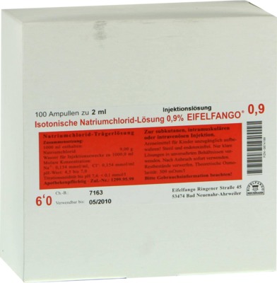 Isotonische NaCl Lösung 0,9% Eifelfango Inj.-Lsg. 100X2 ml Injektionslösung