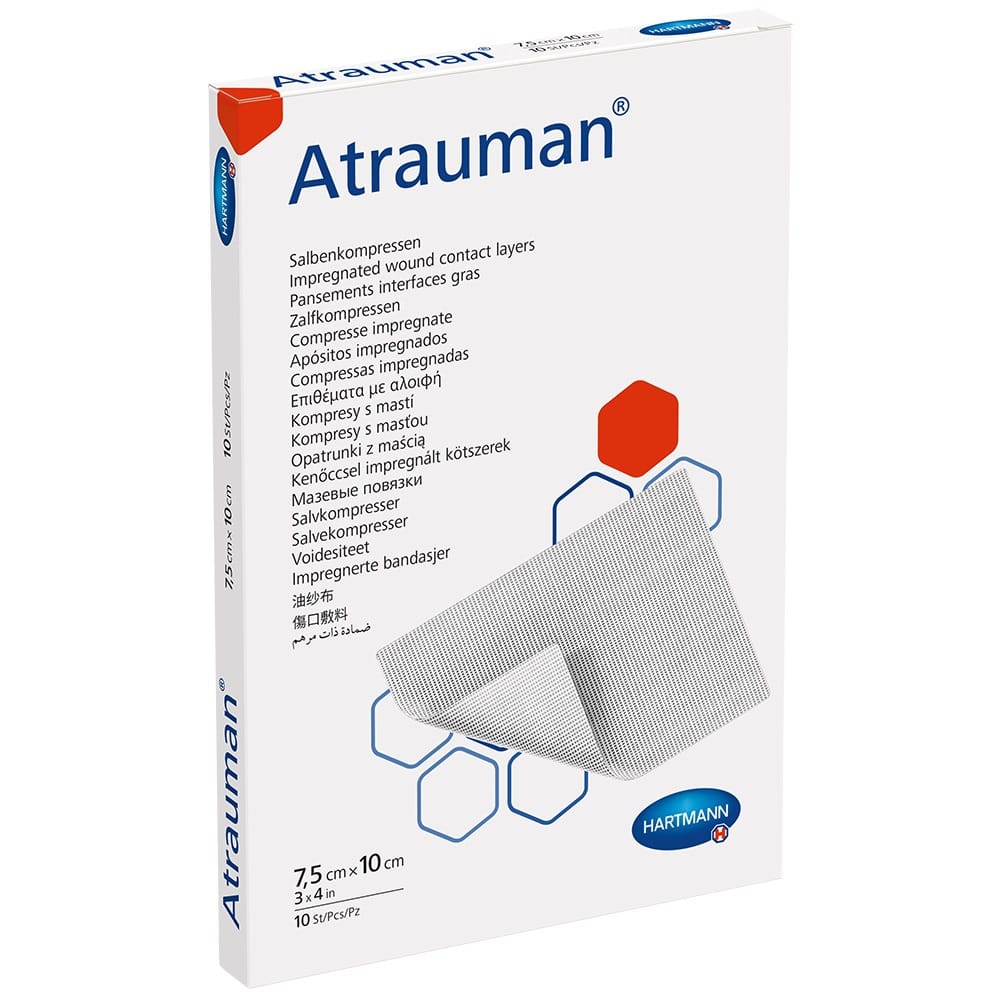 ATRAUMAN 7,5x10 cm steril Kompressen 10 St Kompressen