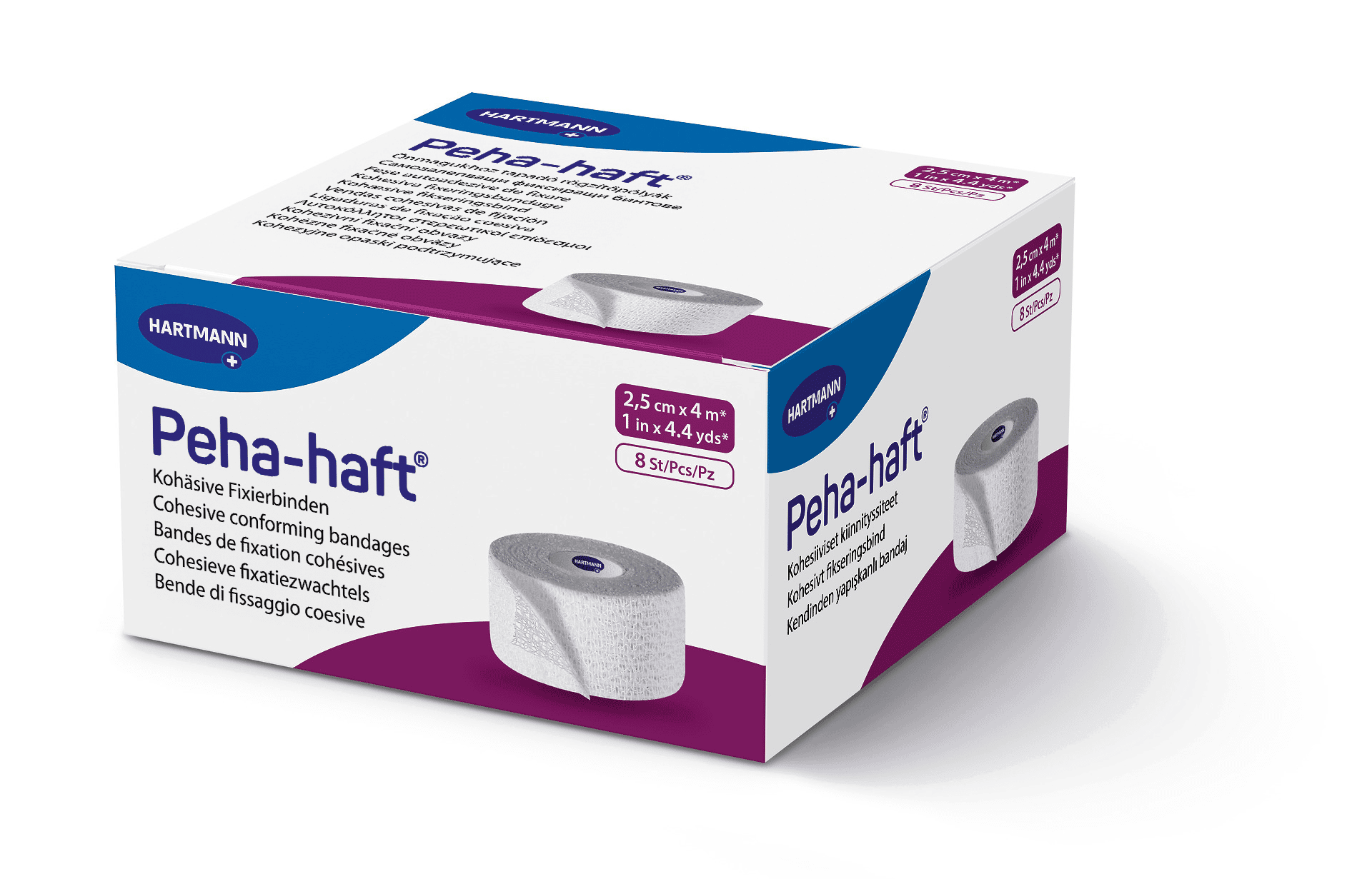 PEHA-HAFT Fixierbinde latexfrei 2,5 cmx4 m 8 St Binden